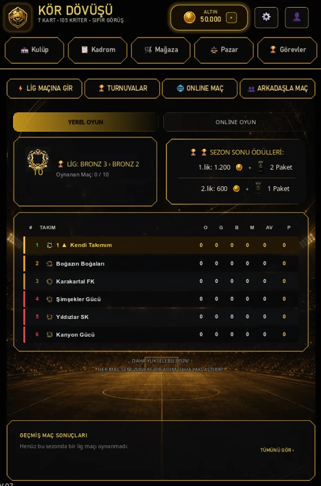 Kör Dövüşü (Futbol Kart Oyunu) screenshot
